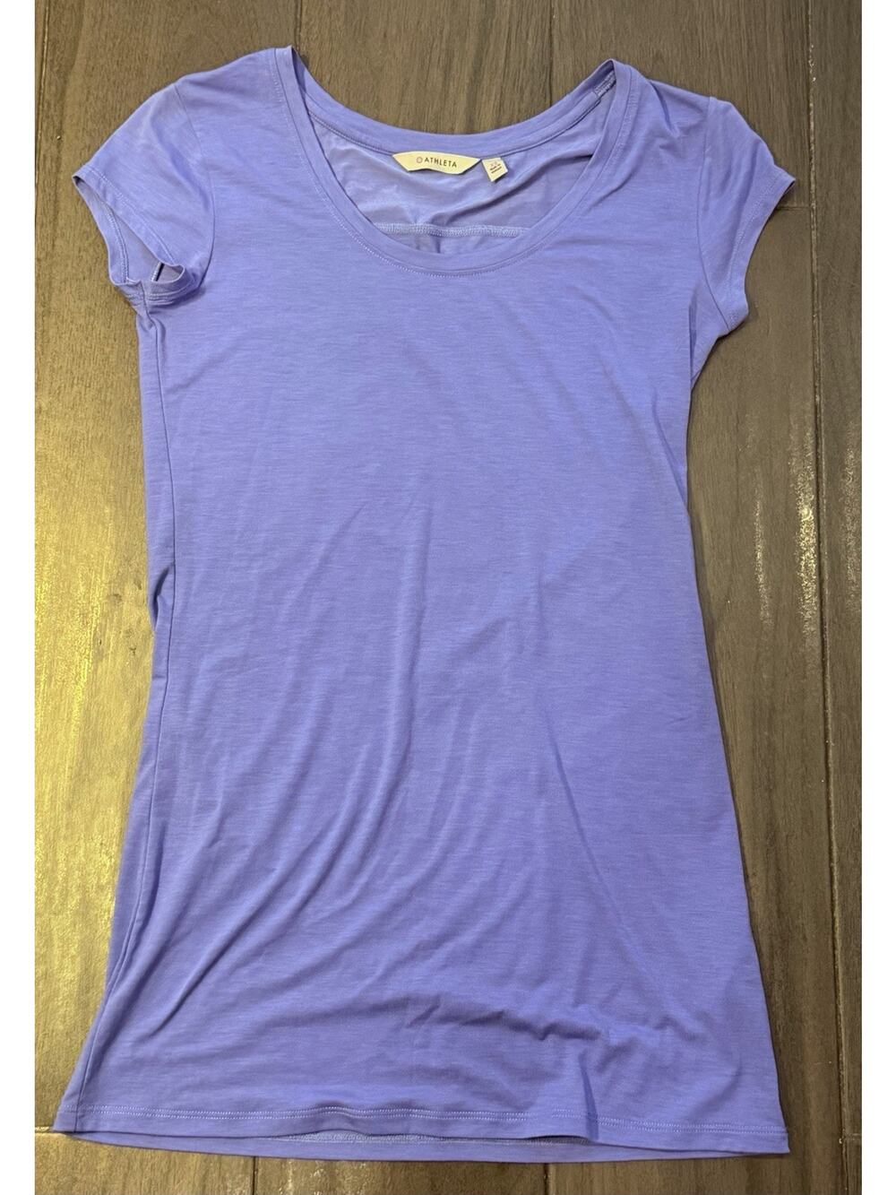 Athleta Blue Women Short Sleeve Top XS Polyester/Lycra Blend